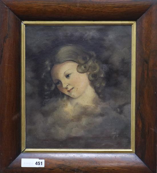 English School, oil on canvas, portrait of a lady, 37 x 31cm